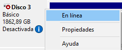 Activar un disco desde el Administrador de discos de WindowsActivar un disco desde el Administrador de discos de Windows